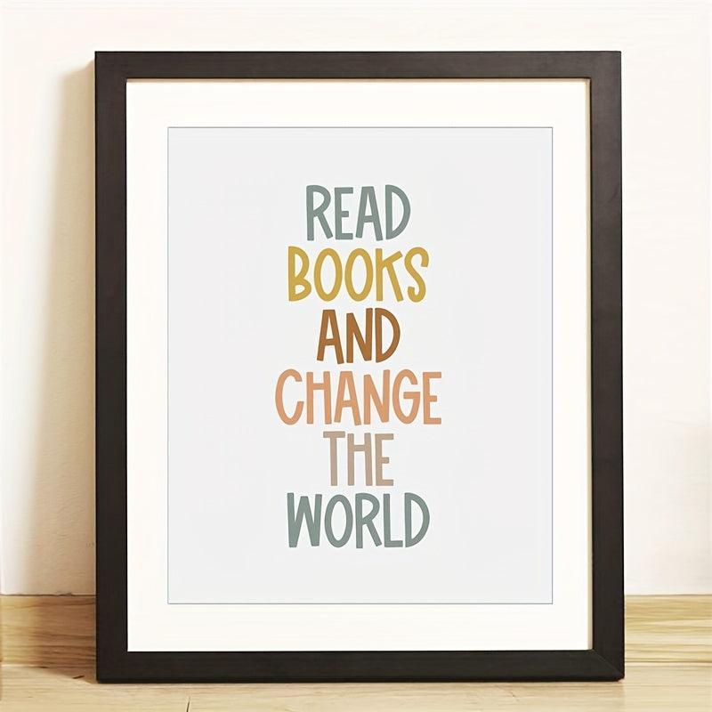 Boho Classroom Poster: Read Books Change World Digital Print