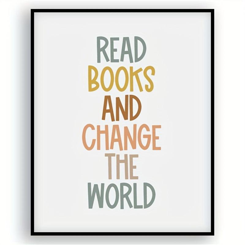 Boho Classroom Poster: Read Books Change World Digital Print