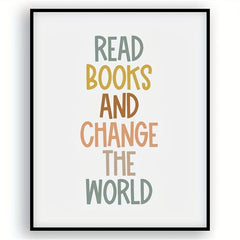 Boho Classroom Poster: Read Books Change World Digital Print