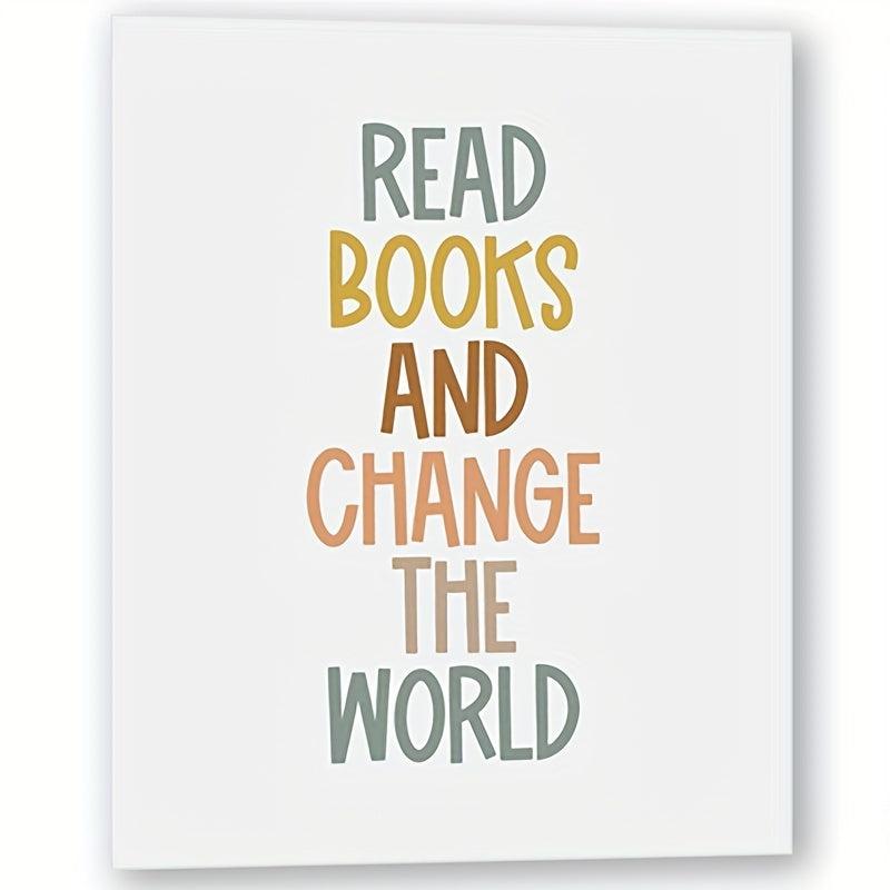Boho Classroom Poster: Read Books Change World Digital Print