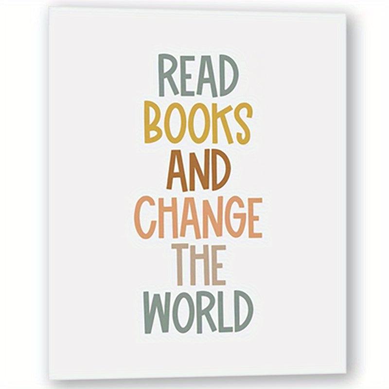 Boho Classroom Poster: Read Books Change World Digital Print