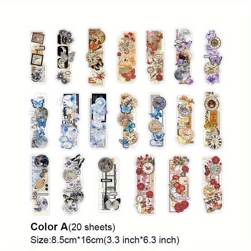 20 Plant & Butterfly Stickers for DIY Art Journaling Scrapbooking