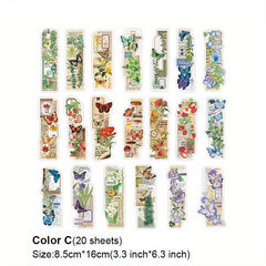 20 Plant & Butterfly Stickers for DIY Art Journaling Scrapbooking