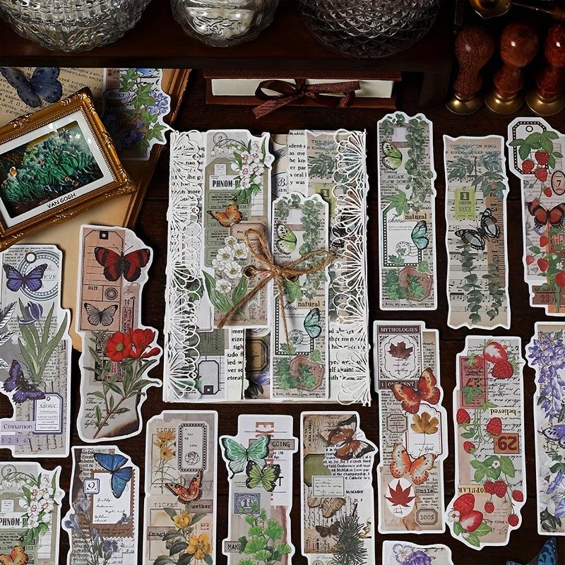 20 Plant & Butterfly Stickers for DIY Art Journaling Scrapbooking