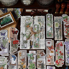 20 Plant & Butterfly Stickers for DIY Art Journaling Scrapbooking