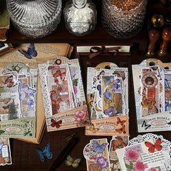 20 Plant & Butterfly Stickers for DIY Art Journaling Scrapbooking