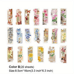 20 Plant & Butterfly Stickers for DIY Art Journaling Scrapbooking