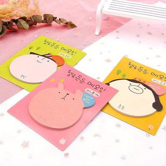 3pcs Cartoon Sticky Notes For Students & Office Workers