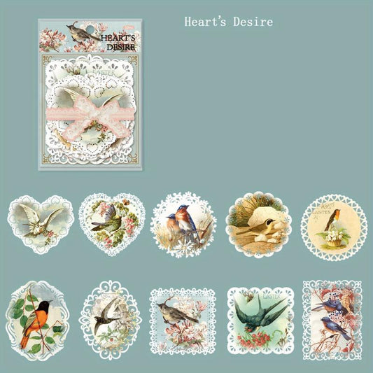 10pcs Writable Hollow Lace DIY Vintage Decorative Paper For Album Travel