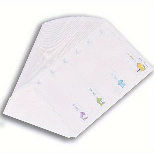 80pcs A6 Daily Planner Refills 6 Holes Colour Journal Inserts Cardstock