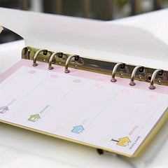 80pcs A6 Daily Planner Refills 6 Holes Colour Journal Inserts Cardstock