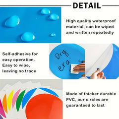 Colorful Dry Erase Dots Circles Whiteboard Marker Stickers 8 Pack