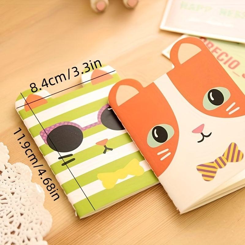 4 Pack Cartoon Animal Ear Print Paper Cover 16 Sheets Lined Small Journals