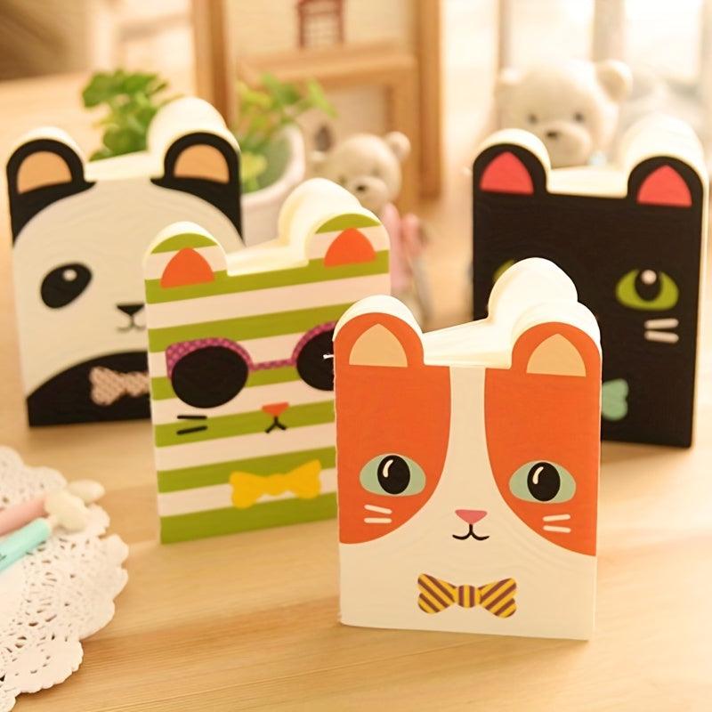 4 Pack Cartoon Animal Ear Print Paper Cover 16 Sheets Lined Small Journals