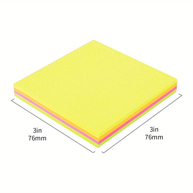 400 Sticky Notes, Bright Colors, Self-Stick Pads for Home Office