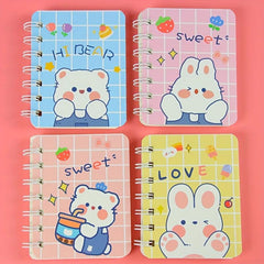4pcs A7 Side Flip Coil Book Notepad Office Stationery Mini Journal
