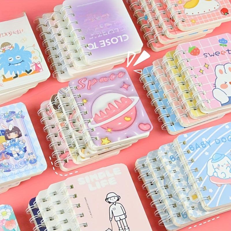 4pcs A7 Side Flip Coil Book Notepad Office Stationery Mini Journal