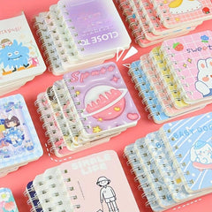 4pcs A7 Side Flip Coil Book Notepad Office Stationery Mini Journal