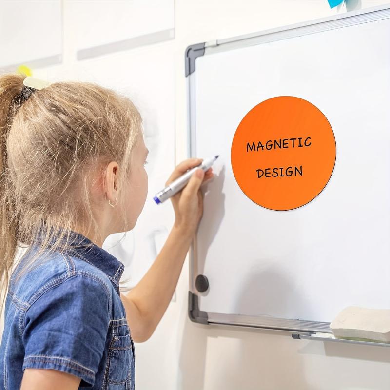 6 Inch Dry Erase Round Whiteboard Marker Stickers 9 Colors - School Classroom