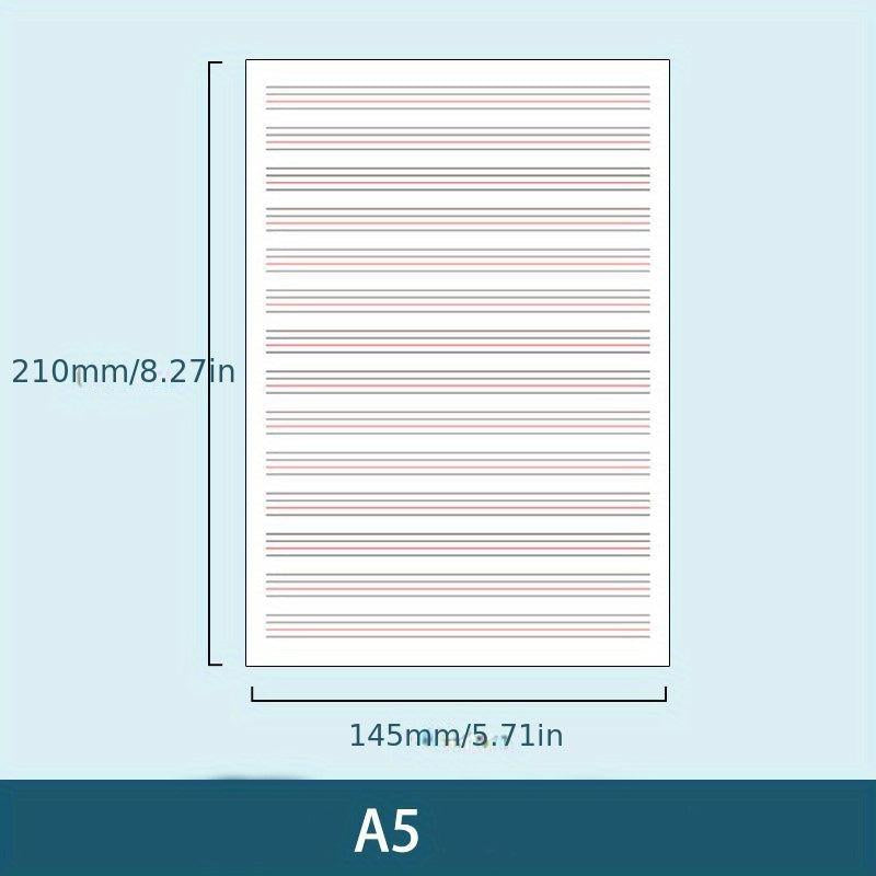 60 Pages A5 B5 Loose Leaf Notebook with Checkered Blank and Lined Styles