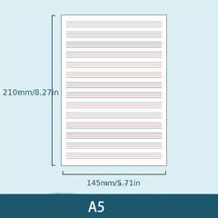 60 Pages A5 B5 Loose Leaf Notebook with Checkered Blank and Lined Styles