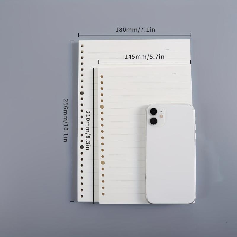 60 Pages A5 B5 Loose Leaf Notebook with Checkered Blank and Lined Styles