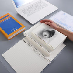 60 Pages A5 B5 Loose Leaf Notebook with Checkered Blank and Lined Styles