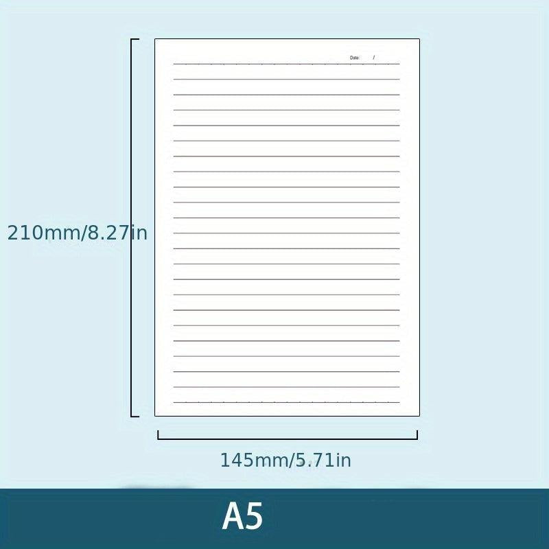 60 Pages A5 B5 Loose Leaf Notebook with Checkered Blank and Lined Styles
