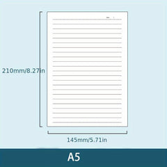 60 Pages A5 B5 Loose Leaf Notebook with Checkered Blank and Lined Styles