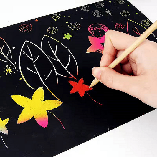 Kids Colorful Scraping Paper for DIY Painting A4 Size