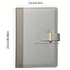 Faux Leather Business Notebook Metal Buckle Office Meeting Minutes Notebook
