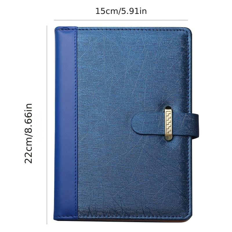 Faux Leather Business Notebook Metal Buckle Office Meeting Minutes Notebook