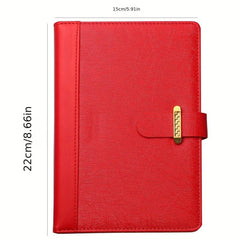 Faux Leather Business Notebook Metal Buckle Office Meeting Minutes Notebook