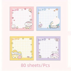80 Sheets Cute Cartoon Puppy Sticky Notes for Students