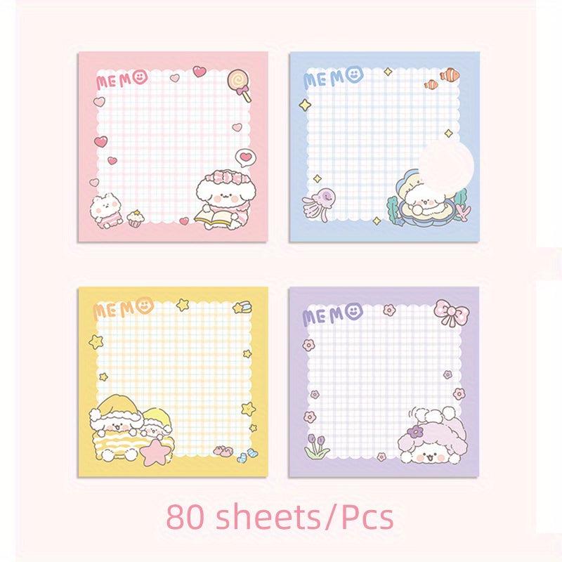 80 Sheets Cute Cartoon Puppy Sticky Notes for Students