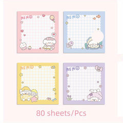 80 Sheets Cute Cartoon Puppy Sticky Notes for Students
