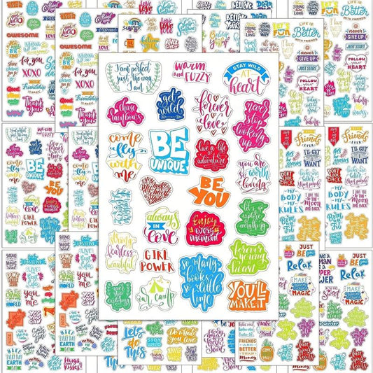 Inspirational Planner Stickers Set, 24 Sheets, Waterproof, Journal Daily Use
