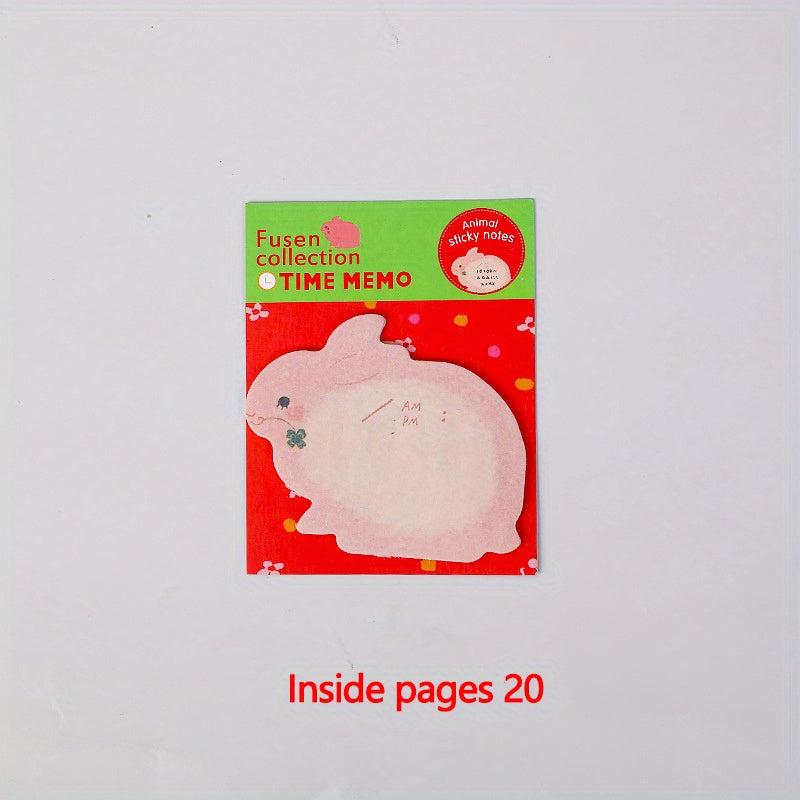 20 Sheets Animal Sticky Notes Cute Animal Memo Pads for Office Use