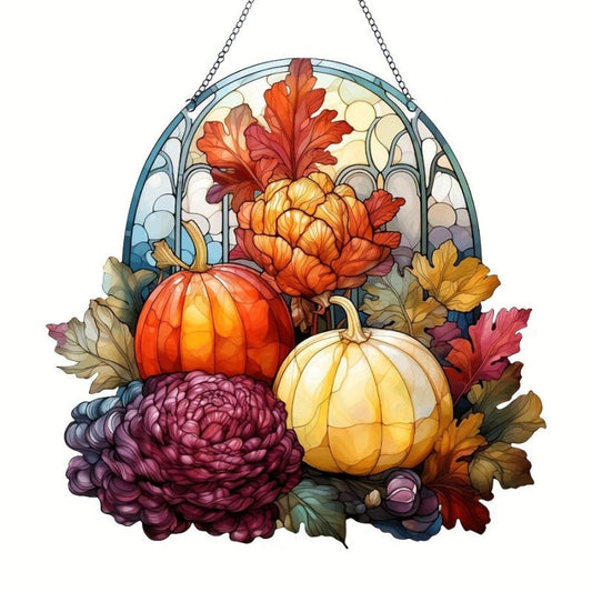 Acrylic Pumpkin Window Decoration Retro Hanging Decor