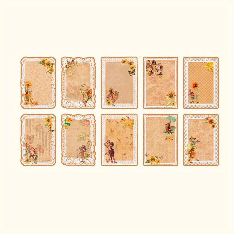 20pcs Flower Fairy Lace Writing Paper Forest Elf Series Retro Decorations