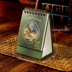 Mini Painting Series Desk Calendar Retro Small Calendar