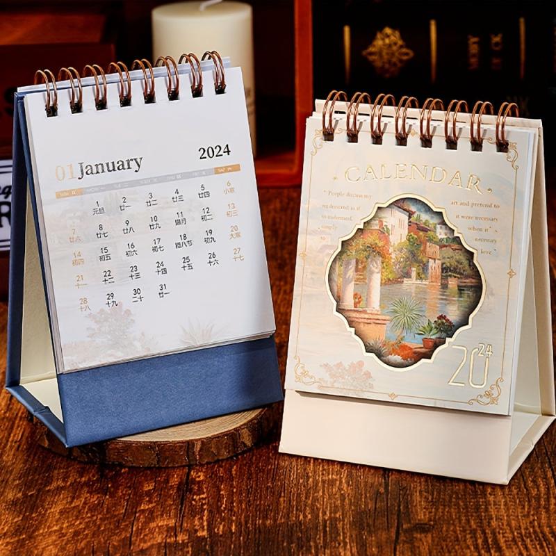 Mini Painting Series Desk Calendar Retro Small Calendar