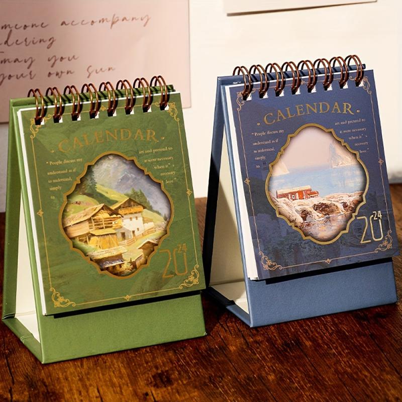 Mini Painting Series Desk Calendar Retro Small Calendar