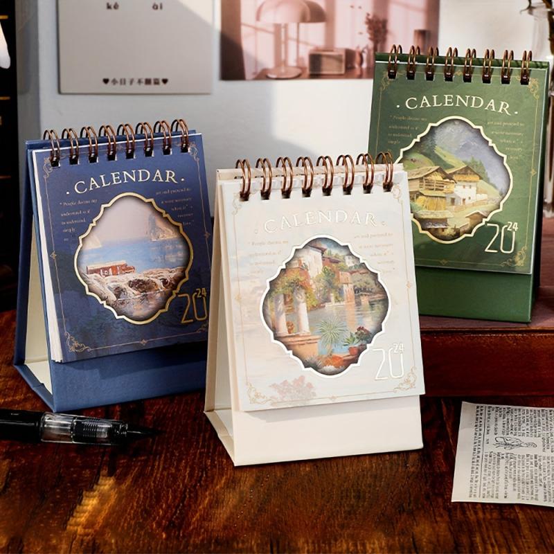 Mini Painting Series Desk Calendar Retro Small Calendar