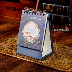 Mini Painting Series Desk Calendar Retro Small Calendar