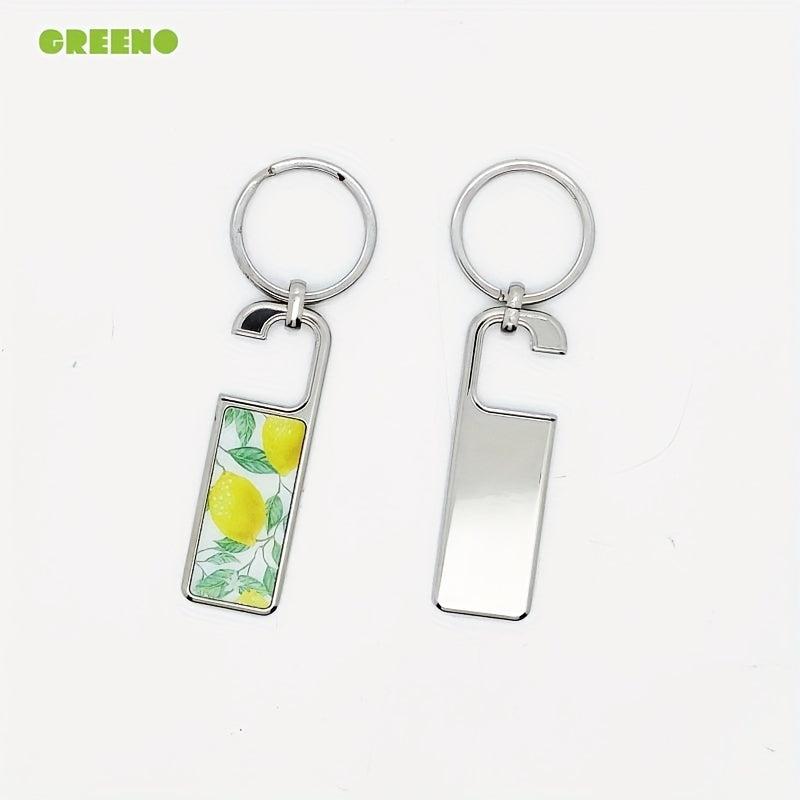 10pcs Sublimation Blank Metal Keychain Heat Transfer Printing Keychain Blanks
