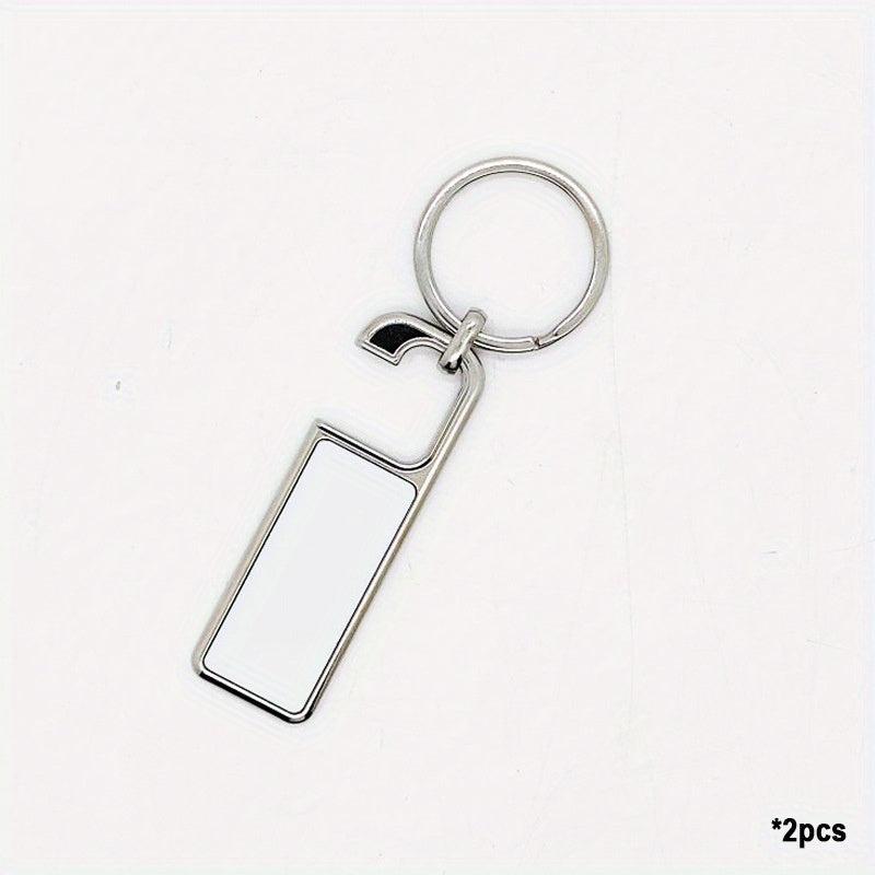 10pcs Sublimation Blank Metal Keychain Heat Transfer Printing Keychain Blanks