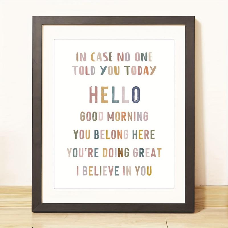 I Believe In You Classroom Wall Decor Positive Inspirational Quote 8x10in Print