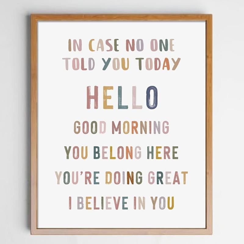 I Believe In You Classroom Wall Decor Positive Inspirational Quote 8x10in Print