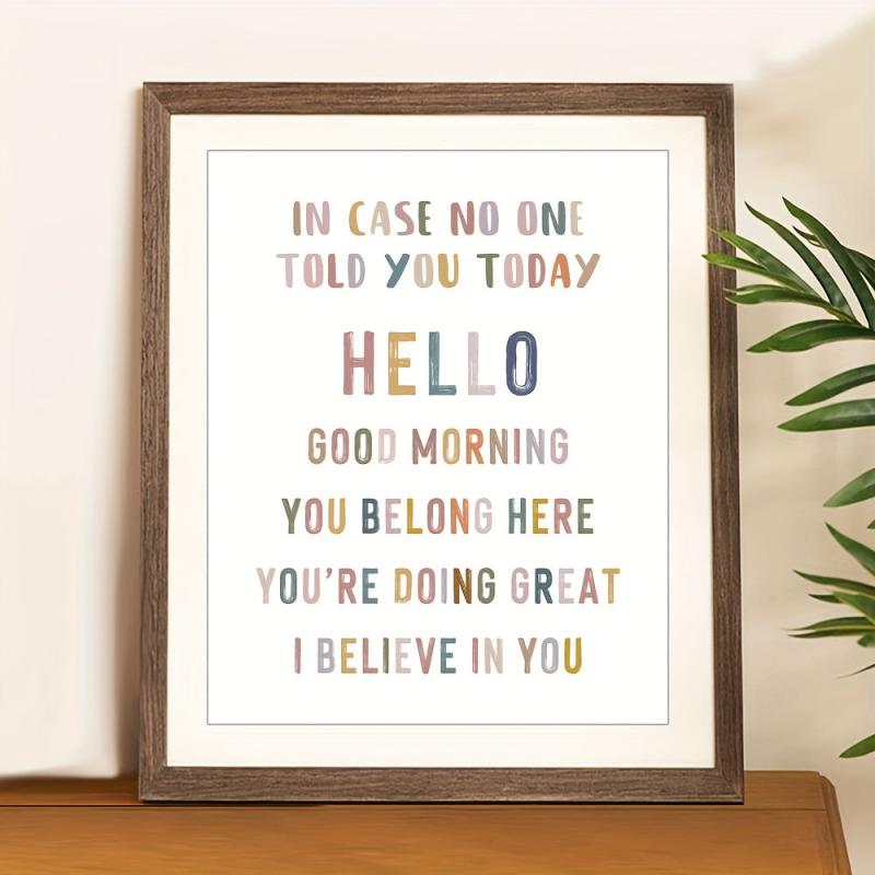 I Believe In You Classroom Wall Decor Positive Inspirational Quote 8x10in Print